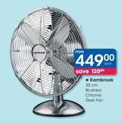 Kambrook 30cm Brushed Chrome Desk Fan