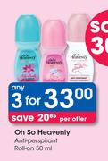 Oh So Heavenly Anti Perspirant Roll On-3 x 50ml