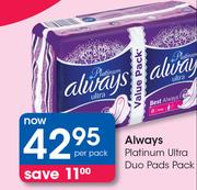 Always Platinum Ultra Duo Pads Pack-Per Pack