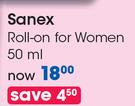 Sanex Roll On For Women-50ml
