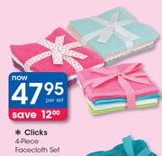 Clicks 4-Piece Face Cloth Set-Per Set