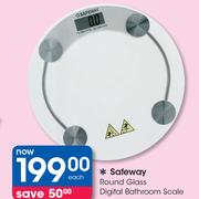 Safeway Round Glass Digitsl Bathroom Scale-Each