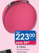 Clicks Round Cerise Vanity Bag-Each