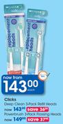 Clicks Deep Clean-3 Pack Refill Heads