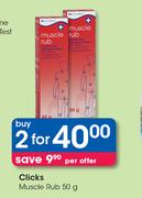 Clicks Muscle Rub-2 x 50g