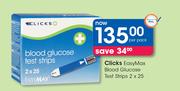 Clicks EasyMax Blood Glucose Test Strips-2 x 25 Per Pack