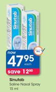Sinutab Saline Nasal Spray-15ml Each