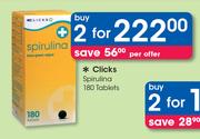 Clicks Spirulina-2 x 180 Tablets