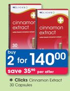 Clicks Cinnamon Extract-2 x 30 Capsules