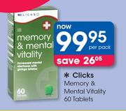 Clicks Memory & Mental Vitality 60 Tablets-Per Pack