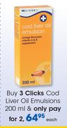Clicks Cod Liver Oil Emulsions-200ml Each
