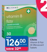 Clicks Vitamin B Fizzi 30 Effervecent Tablets-Per Pack