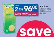 Clicks Vitamin B Fizzi 10 Effervecent Tablets-For 2