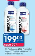USN PhedraCut Liquid-500ml + Free PhedraCut Caffeine 500ml-Per Offer