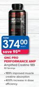 GNC Pro Performance Amp Amplified Creatine 189-60 Servings Each