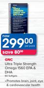 GNC Ultra Triple Strength Omega 1560 EPA & DHA-60 Softgels