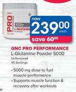 GNC Pro Performance L-Glutamine Powder 5000-45 Servings Each