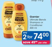 Garnier Ultimate Blends Shampoo Or Conditioner-2 x 400ml