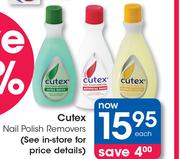 Cutex Nail Polish Removers-Each