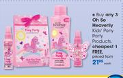 Oh So Heavenly Kids Pony Party Products-Each