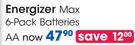 Energizer Max 6-Pack Batteries AA