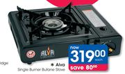 Alva Single Burner Butane Stove