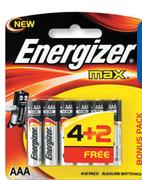 Energizer Max 6-Pack Batteries AAA