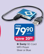 Sway SD Card Silver Or Blue MP3 Player 