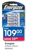 Energizer 4-Pack Lithium Batteries
