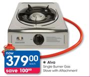 Alva Single Burner Gas Stove With Attachment