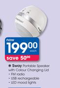 Sway Portable Speaker With Colour Changing Lid