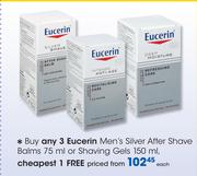 Eucerin Men's Silver After Shave Balms-75ml Or Shaving Gels-150ml Each