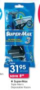 Super-Max Triple Men's Disposable Razors-Per Pack