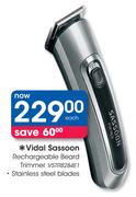 Vidal Sassoon Rechargeable Beard Trimmer VSTR8284E1-Each