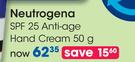 Neutrogena SPF 25 Anti-Age Hand Cream-50g Each