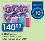 Clicks Rollers 18 Piece Velcro Rollers-each
