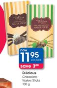D.Licious Chocolate Wafers Sticks-100g Per Pack