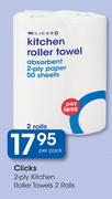 Clicks 2 Ply Kitchen Roller Towels 2 Rolls-Per Pack
