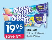 Sta Soft Fabric Softener Refill-500ml Each