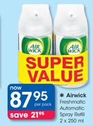 Airwick Freshmatic Automatic Spray Refill-2 x 250ml Per Pack