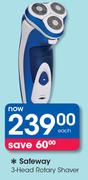 Safeway 3-Head Rotary Shaver-Each
