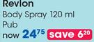 Revlon Body Spray Pub-120ml Each