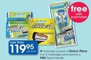 Dorco Pace 4 or 6 Cartridges-Per Pack