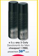 Coty Deodorants For Men-Each
