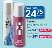 Revlon Fire & Ice Body Spray-120ml Each