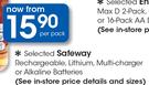 Safeway Rechargeable, Lithium, Multi-Charger Or Alkaline Batteries-Per Pack