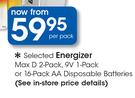 Energizer Max D 2-Pack Or 16-Pack AA Disposable Batteries