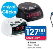 Sway Alarm Clock In Black Or White-Each