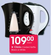 Clicks Corded Kettle Black Or White-Each