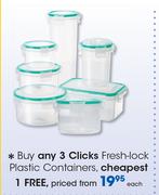 Clicks Fresh Look Plastic Containers-Each
